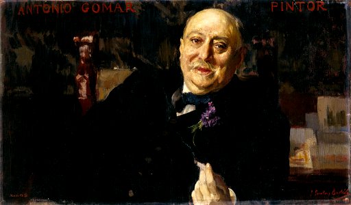 Joaquín Sorolla y Bastida - El pintor Antonio Gomar y Gomar. Free illustration for personal and commercial use.