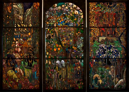 Joaquim Mir - Stained glass triptych- El Gorg Blau - Google Art Project