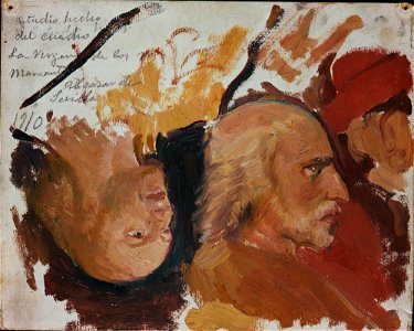 Joaquín Sorolla y Bastida - Columbus Leaving Palos. Sketches after the Painting, La Virgen de los Navegantes, by Alejo Fernández - A334 - Hispanic Society of America
