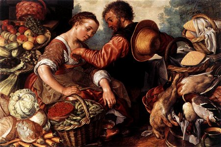 Joachim Beuckelaer - Woman Selling Vegetables - WGA02126