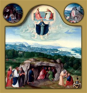 Joachim Patinir - The Assumption of the Virgin, with the Nativity, the Resurrection, the Adoration of the Magi, the As... - Google Art Project. Free illustration for personal and commercial use.