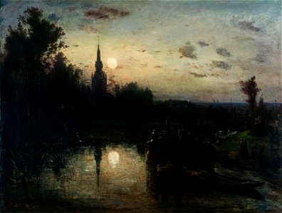 Johan Barthold Jongkind - Clair de lune à Overschie (environs de Rotterdam) - PPP481 - Musée des Beaux-Arts de la ville de Paris