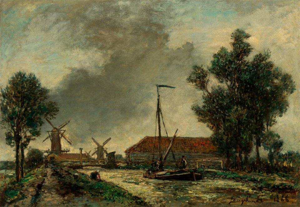 Johan Barthold Jongkind - La Passerelle, Hollande (1868)