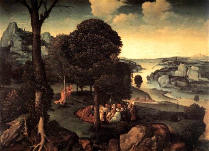 Joachim Patinir - Landscape with St John the Baptist Preaching - WGA17097. Free illustration for personal and commercial use.