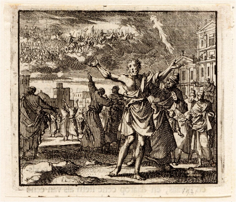 Jezus, Ananias´ zoon, weeklaagt over het lot van Jeruzalem, objectnr A 47876