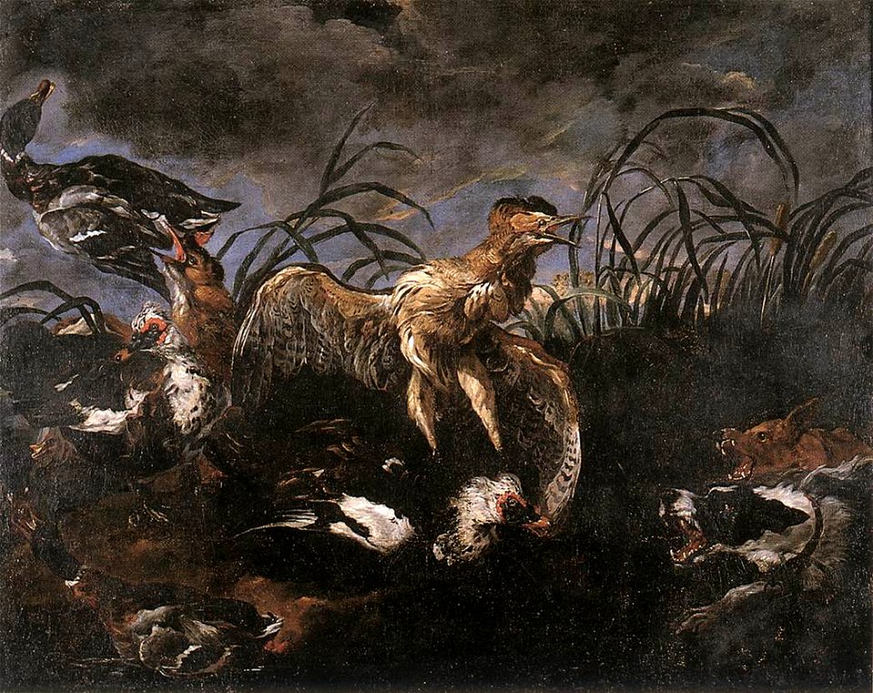 Joannes Fijt - Bittern and Ducks Startled by Dogs - WGA08346