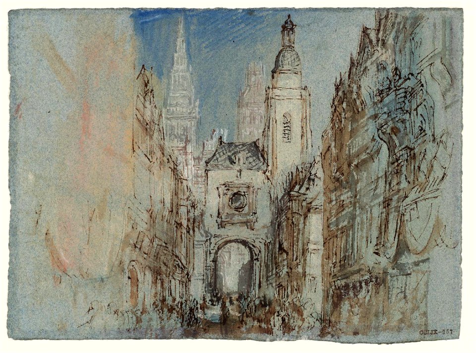 JMC Turner, The Gros Horloge at Rouen, Normandy c.1832