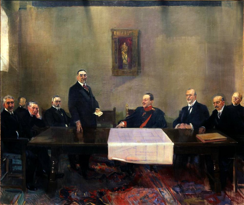 Joaquín Sorolla y Bastida - Meeting of the Patronato of the Casa-Museo de El Greco, Toledo - A3061 - Hispanic Society of America