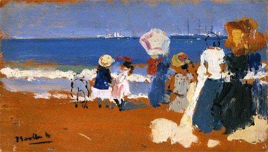 Joaquín Sorolla y Bastida - San Sebastián (Parasol) - A206 - Hispanic Society of America