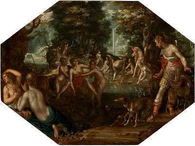 Joachim Anthoniesz. Wtewael - Actaeon Watching Diana and Her Nymphs Bathing - 57.119 - Museum of Fine Arts. Free illustration for personal and commercial use.