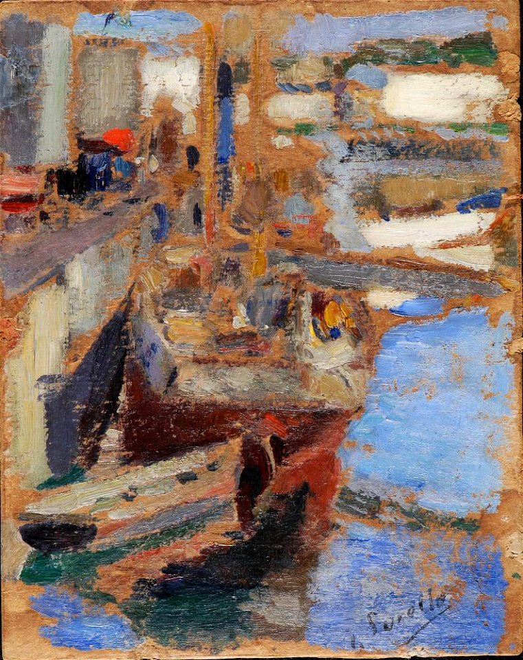 Joaquín Sorolla y Bastida - Two Boats at Dock - LA2180 - Hispanic Society of America