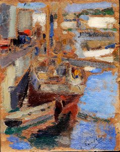 Joaquín Sorolla y Bastida - Two Boats at Dock - LA2180 - Hispanic Society of America