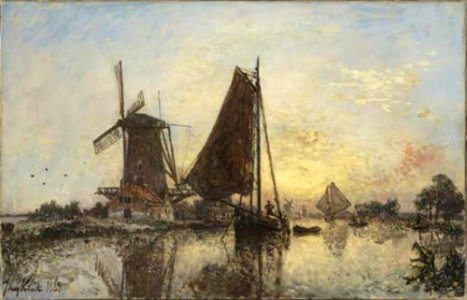 Johan Barthold Jongkind - Schip bij molens - RF 1990 - Musée d'Orsay
