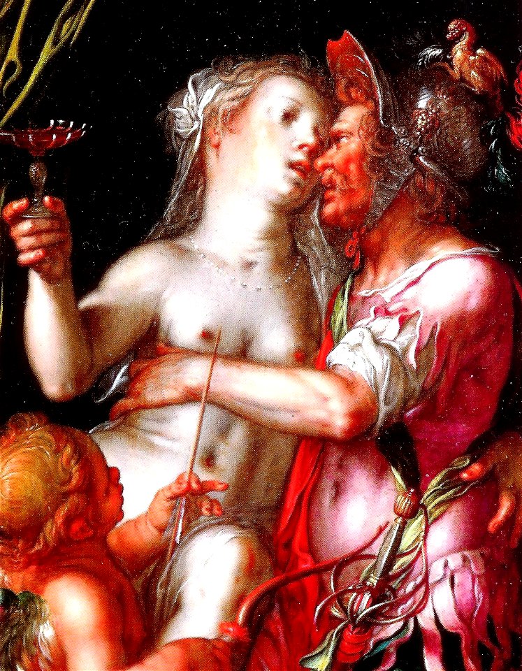 Joachim Wtewael - Venus, Mars en Cupido - oil paint on copper - around 1610
