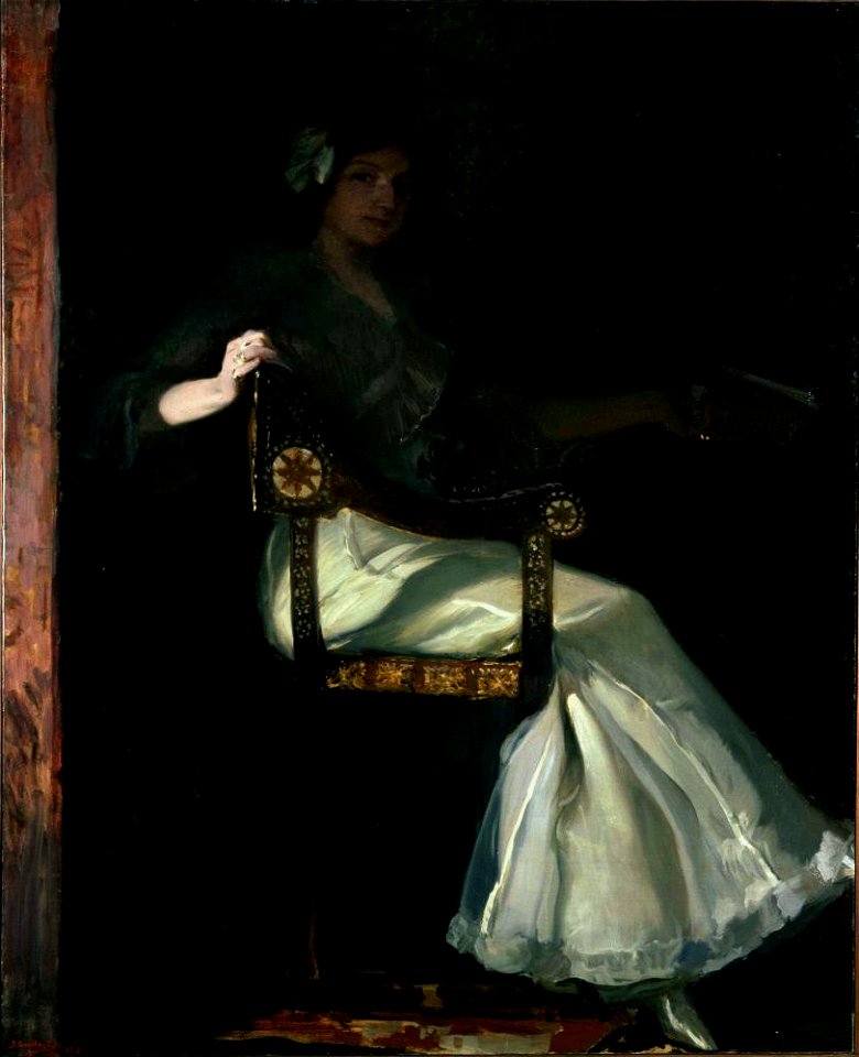 Joaquín Sorolla y Bastida - Señora de Sorolla in White - A305 - Hispanic Society of America
