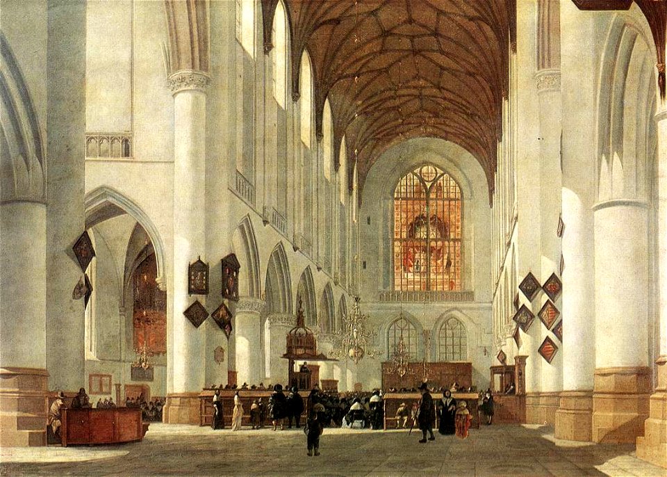 Job Adriaensz. Berckheyde - Interior of the St Bavo Church at Haarlem - WGA01933