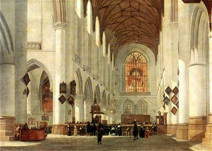 Job Adriaensz. Berckheyde - Interior of the St Bavo Church at Haarlem - WGA01933