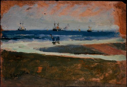 Joaquín Sorolla y Bastida - Beach at Valencia - A3092 - Hispanic Society of America