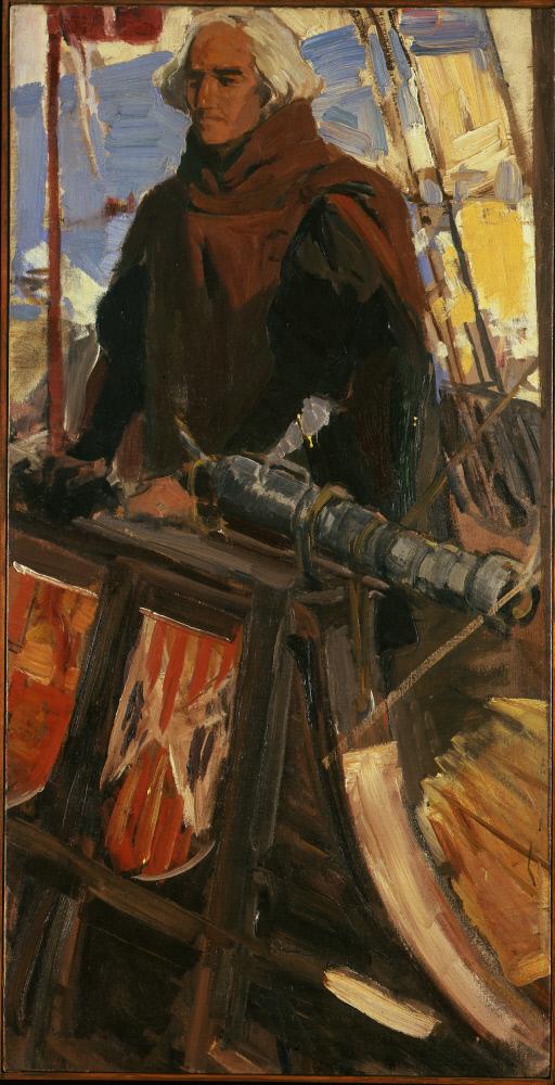 Joaquín Sorolla y Bastida - Columbus Leaving Palos (At the Gunwhale, with Falconet) - A24 - Hispanic Society of America
