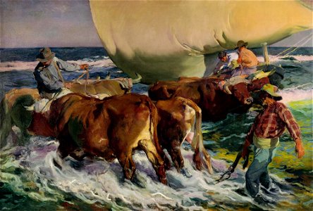 Joaquín Sorolla y Bastida - Beaching the Boat (Afternoon Light) - A58 - Hispanic Society of America
