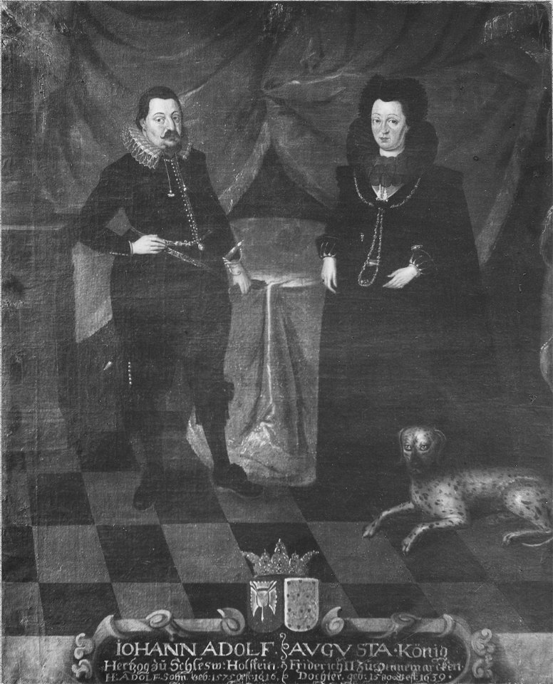 Johan Adolf, 1575-1616, hertig av Holstein-Gottorp Augusta, 1580-1639, prinsessa av Danmark hert - Nationalmuseum - 15974. Free illustration for personal and commercial use.
