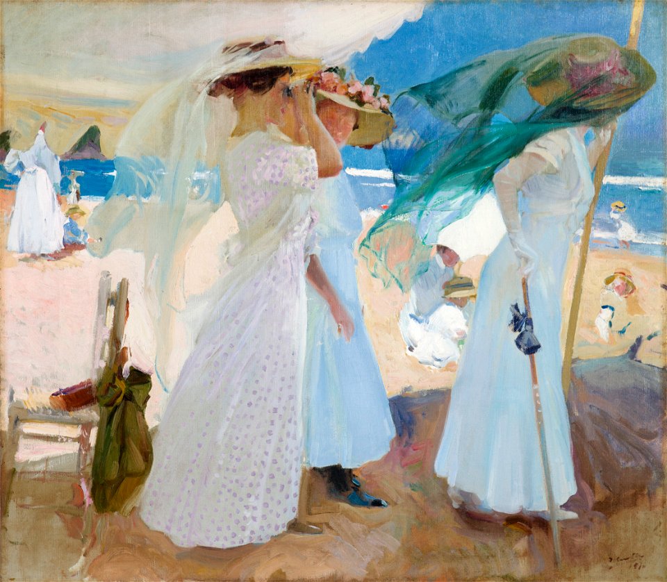 Joaquín Sorolla y Bastida - Under the Awning, Zarauz - 20-1911 - Saint Louis Art Museum