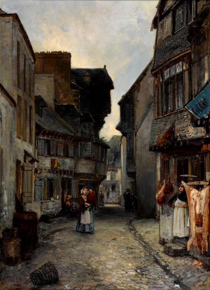 Johan Barthold Jongkind - A street in Landerneau - Google Art Project