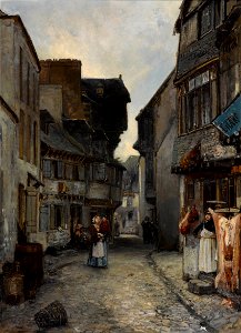 Johan Barthold Jongkind - A street in Landerneau - Google Art Project