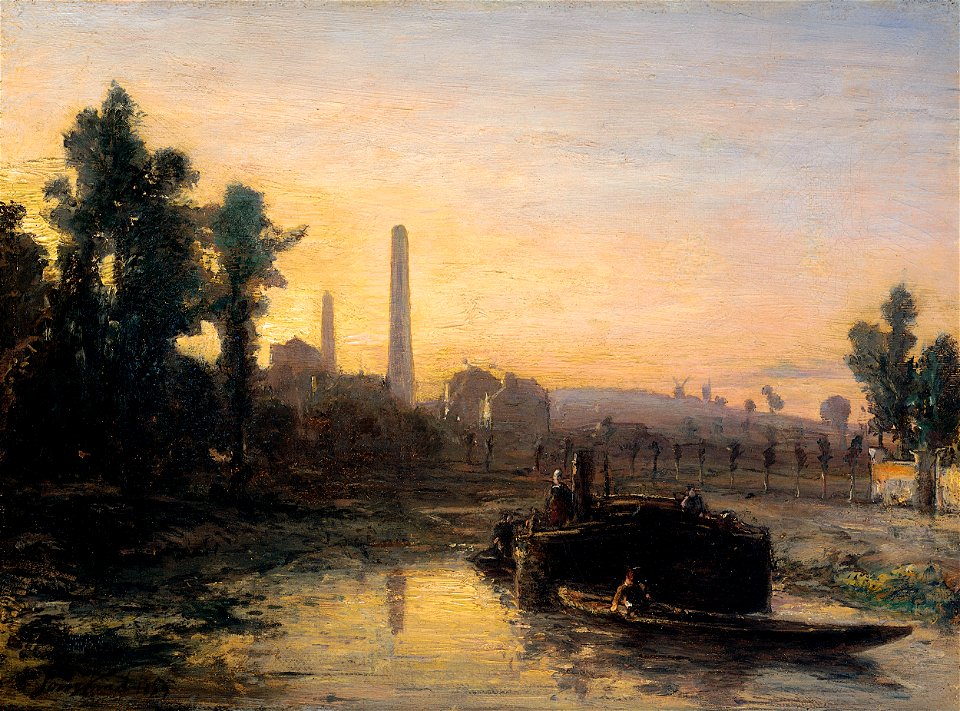 Johan Barthold Jongkind - Riviergezicht in Frankrijk, mogelijk nabij Pontoise