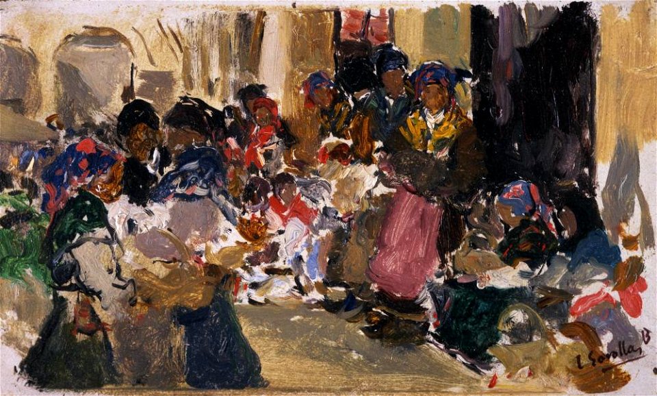 Joaquín Sorolla y Bastida - Market, León (Arcade) - A204 - Hispanic Society of America
