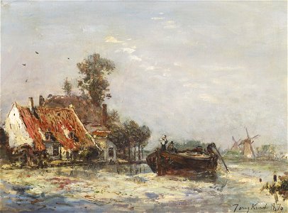 Johan Barthold Jongkind - Rivier de buurt van Rotterdam