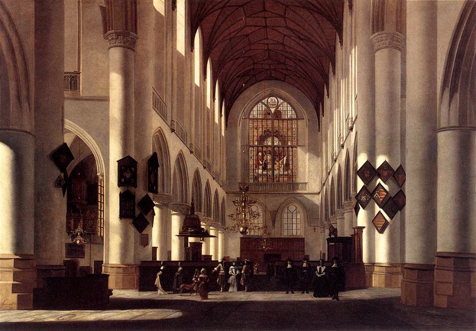 Job Adriaensz. Berckheyde - Interior of the St Bavo in Haarlem - WGA01934
