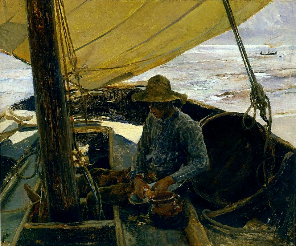 Joaquin Sorolla y Bastida - Mondando patatas (1891)