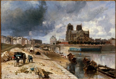 Johan Barthold Jongkind - Notre-Dame vue du quai de la Tournelle - PDUT1193 - Musée des Beaux-Arts de la ville de Paris