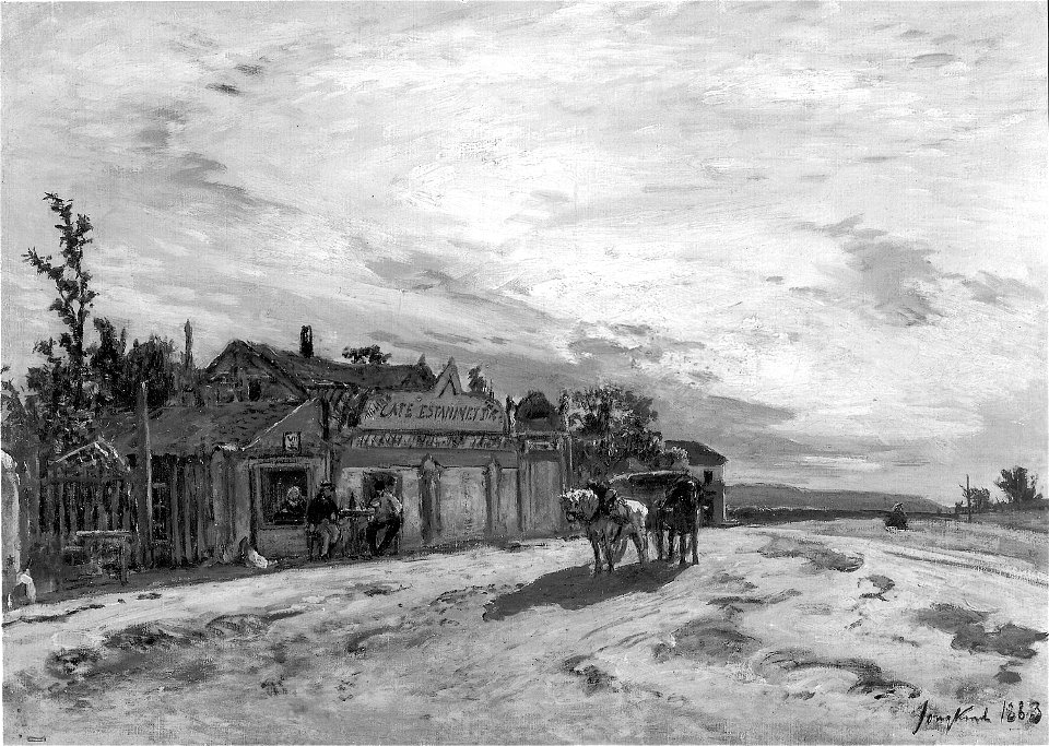 Johan Barthold Jongkind - A Roadside Tavern - 1963.836 - Art Institute of Chicago