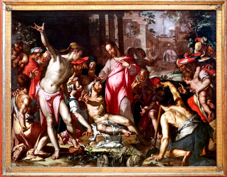 Joachim wtewael, resurrezione di lazzaro, 1600 ca. 01
