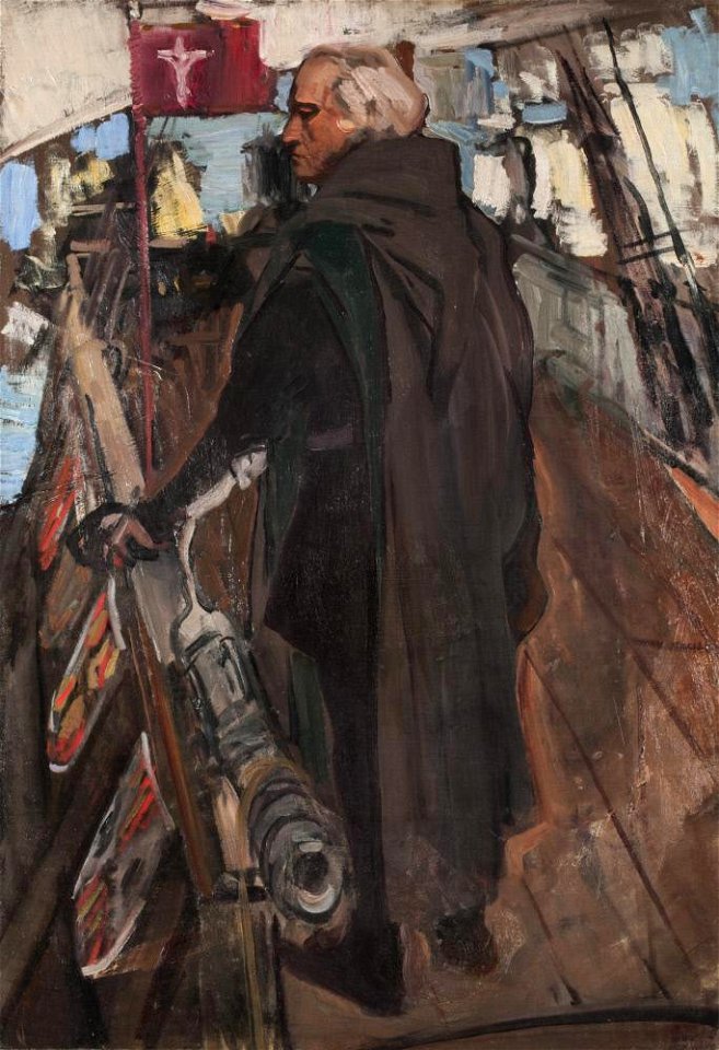 Joaquín Sorolla y Bastida - Columbus Leaving Palos (From Behind, with Falconet) - A23 - Hispanic Society of America