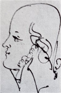 Johan Adam von Gerdten självporträtt tusch