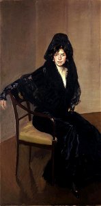 Joaquín Sorolla y Bastida - Señora de Sorolla in a Spanish Mantilla - A294 - Hispanic Society of America