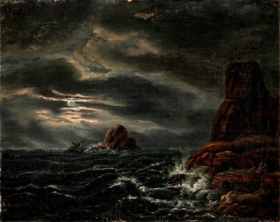 Johan Christian Dahl - Shipwreck on a Northern Coast - Strandet skip - KODE Art Museums and Composer Homes - BB.M.00989