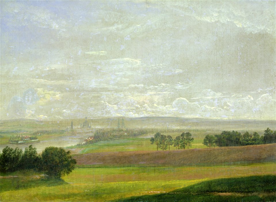 Johan Christian Claussen Dahl - Elbe-dalen i nærheten av Dresden