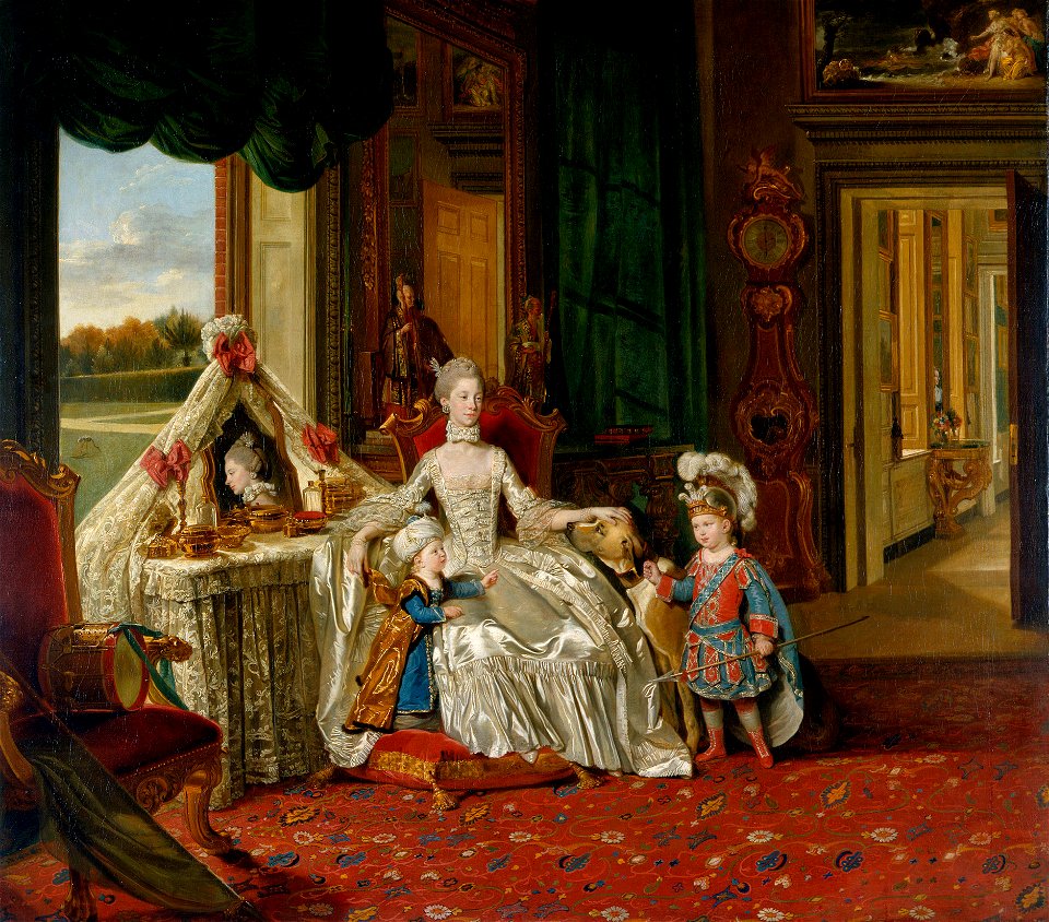 Johan Joseph Zoffany (Frankfurt 1733-London 1810) - Queen Charlotte (1744-1818) with her Two Eldest Sons - RCIN 400146 - Royal Collection