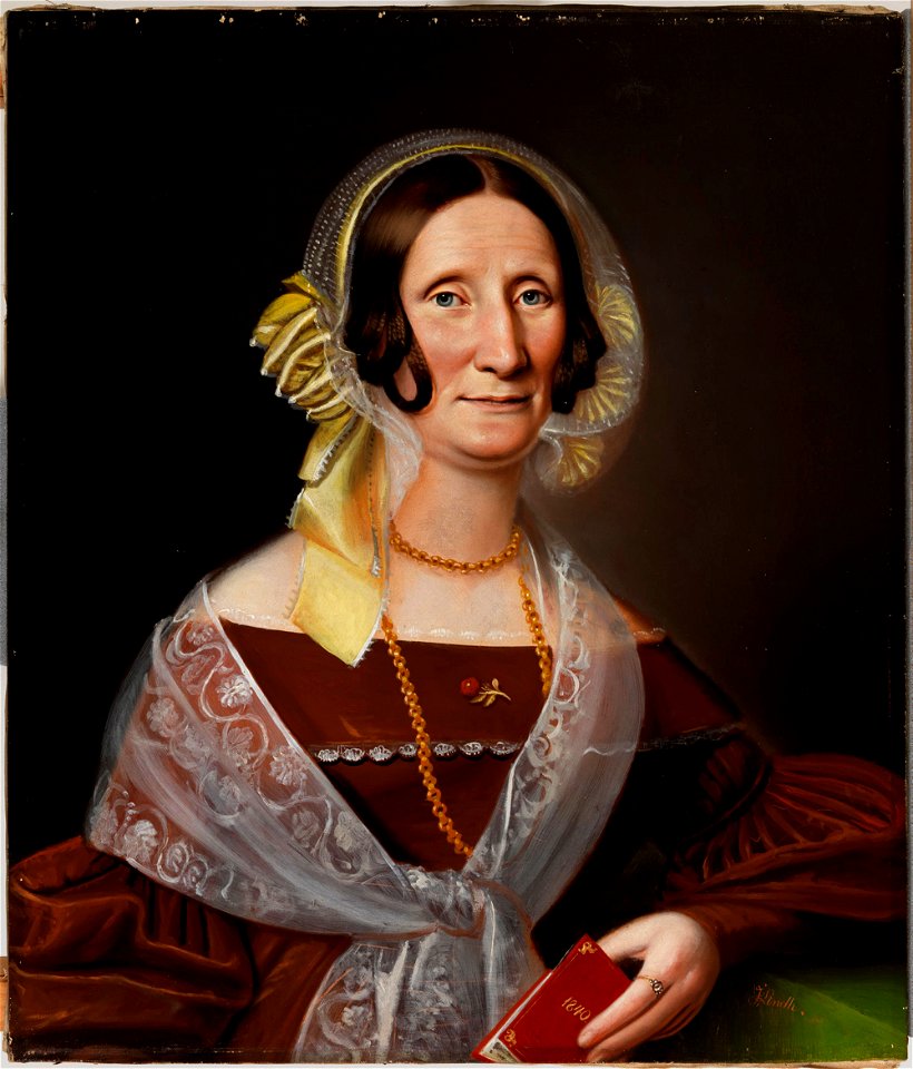 Johan Erik Lindh - Portrait of the Authoress Sara Wacklin - A I 512 - Finnish National Gallery