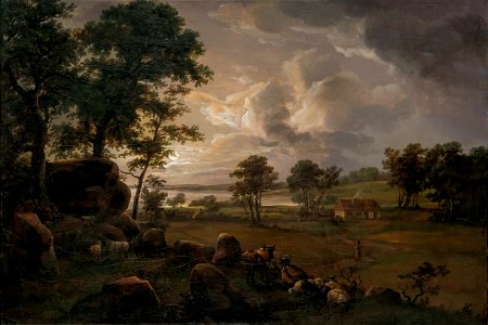 Johan Christian Dahl - Dolmen near Vordingborg in Moonlight - Dansk landskap i måneskinn - KODE Art Museums and Composer Homes - BB.M.00644