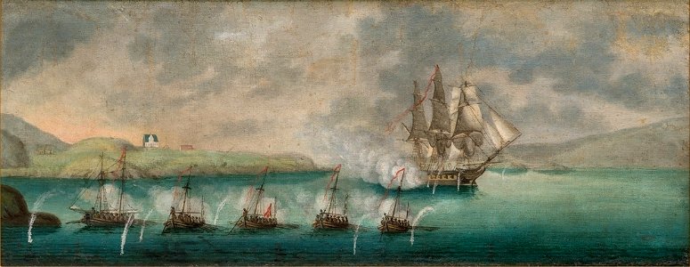 Johan Christian Dahl - The Naval Battle at Alvøen - Slaget ved Alvøen - KODE Art Museums and Composer Homes - BB.M.00797