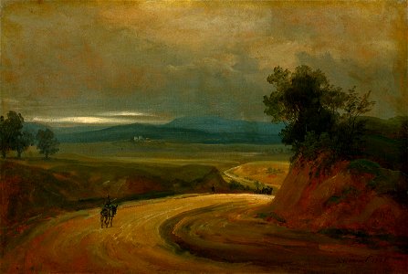 Johan Christian Clausen Dahl - Vejen ved La Storta nord for Rom - Thorvaldsens Museum - B182