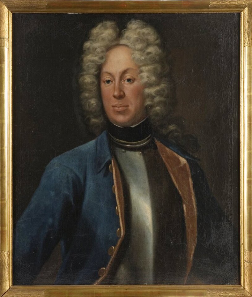 Johan Heinrich Wedekind - Adolf Herman Wrangel af Lindeberg (1684-1746), friherre, överstelöjtnant, g.m. friherrinnan Sofia Gyllenstierna af Ulaborg - NMGrh 4449 - Nationalmuseum
