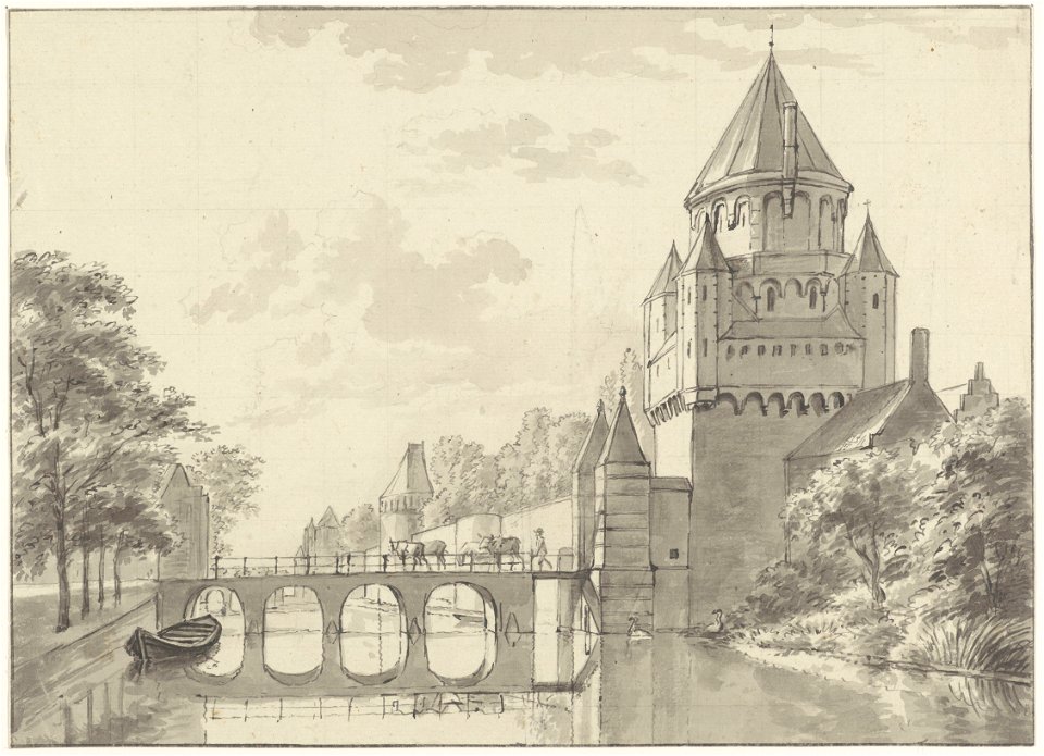 Job or Gerrit Berckheyde - The Kleine Houtpoort, Haarlem