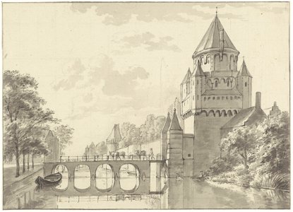 Job or Gerrit Berckheyde - The Kleine Houtpoort, Haarlem