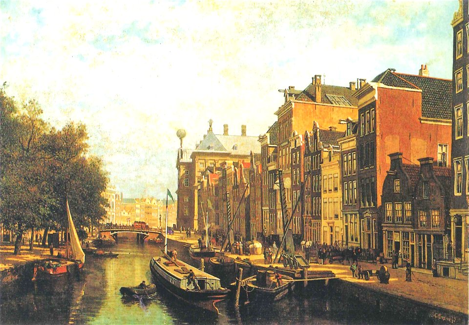 Johan Conrad Greive - Pijpenmarkt ( n.z. voorburgwal) - SA 699 - Amsterdam Museum